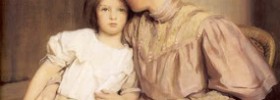 mother and child with book