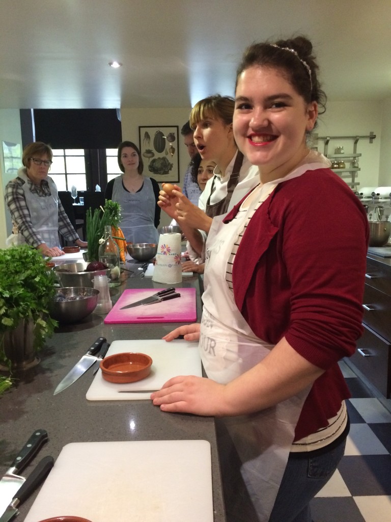 My daughter Charisa at the Culinary cooking class in Paris we went to for her birthday.